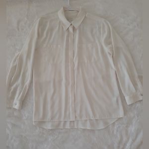 Chico's Cream Button Up Long Sleeve Blouse Size 2